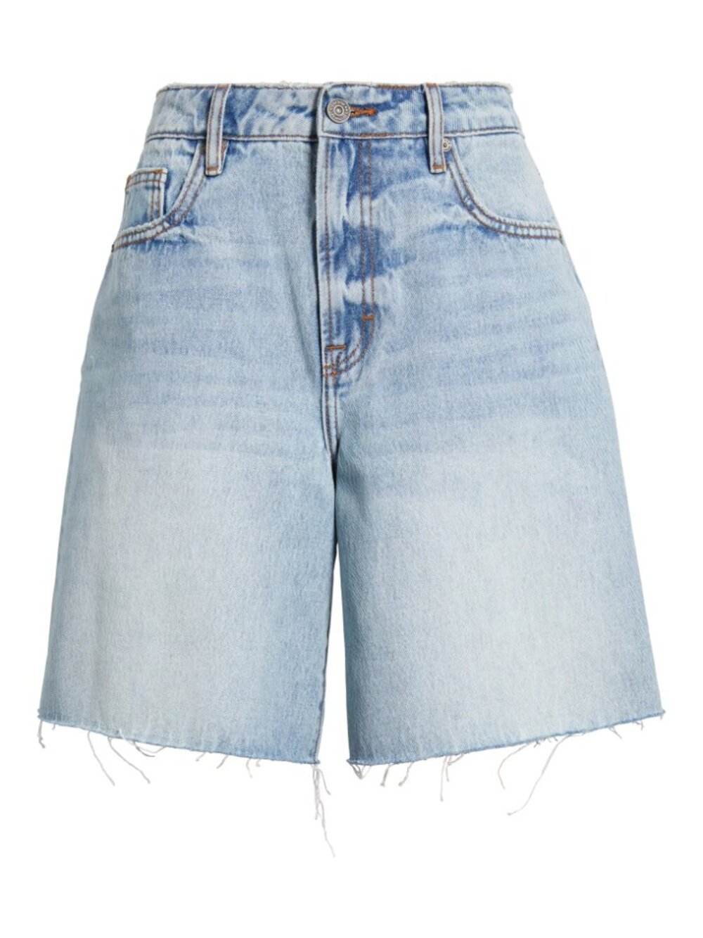 Raw Hem Denim Bermuda Shorts HIDDEN JEANS - Picture 5 of 8
